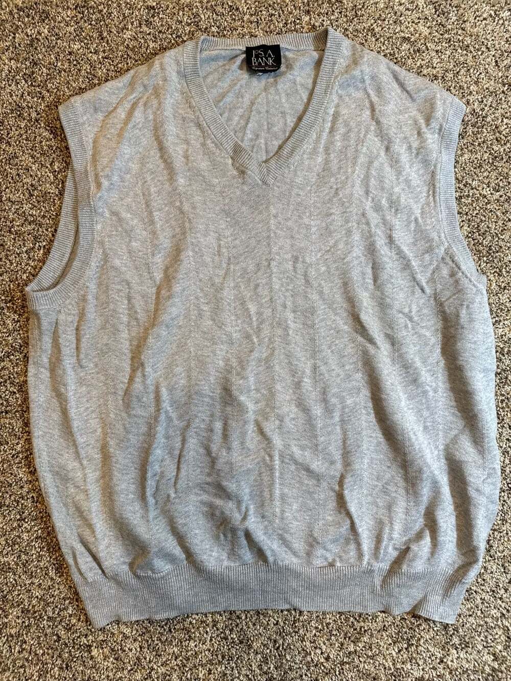 Jos. A. Bank Signature Collection Men's Gray V-Neck Sweater Vest